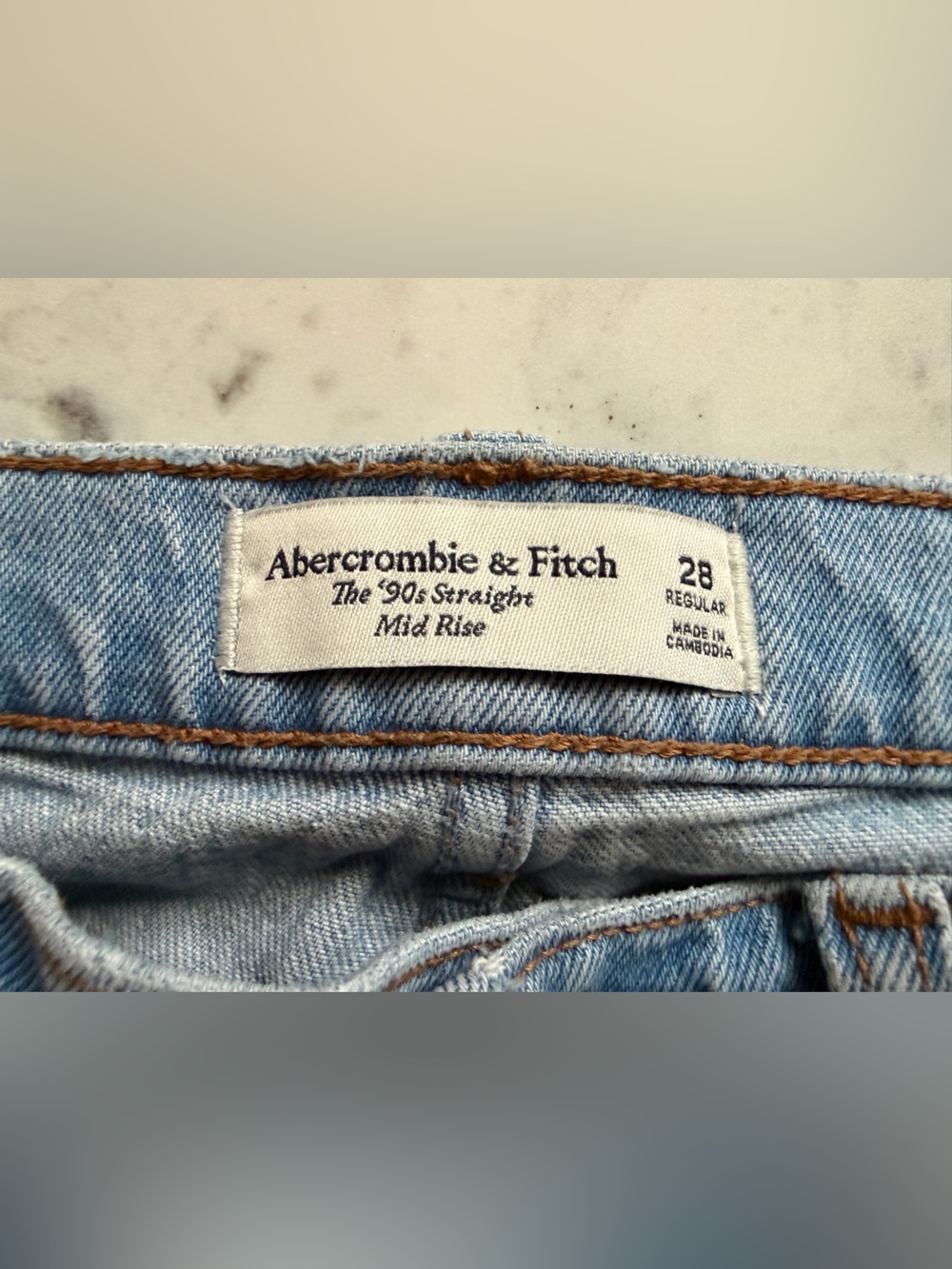 Abercrombie & Fitch Light Blue Distressed Relaxed Jeans - Picture 2 of 5